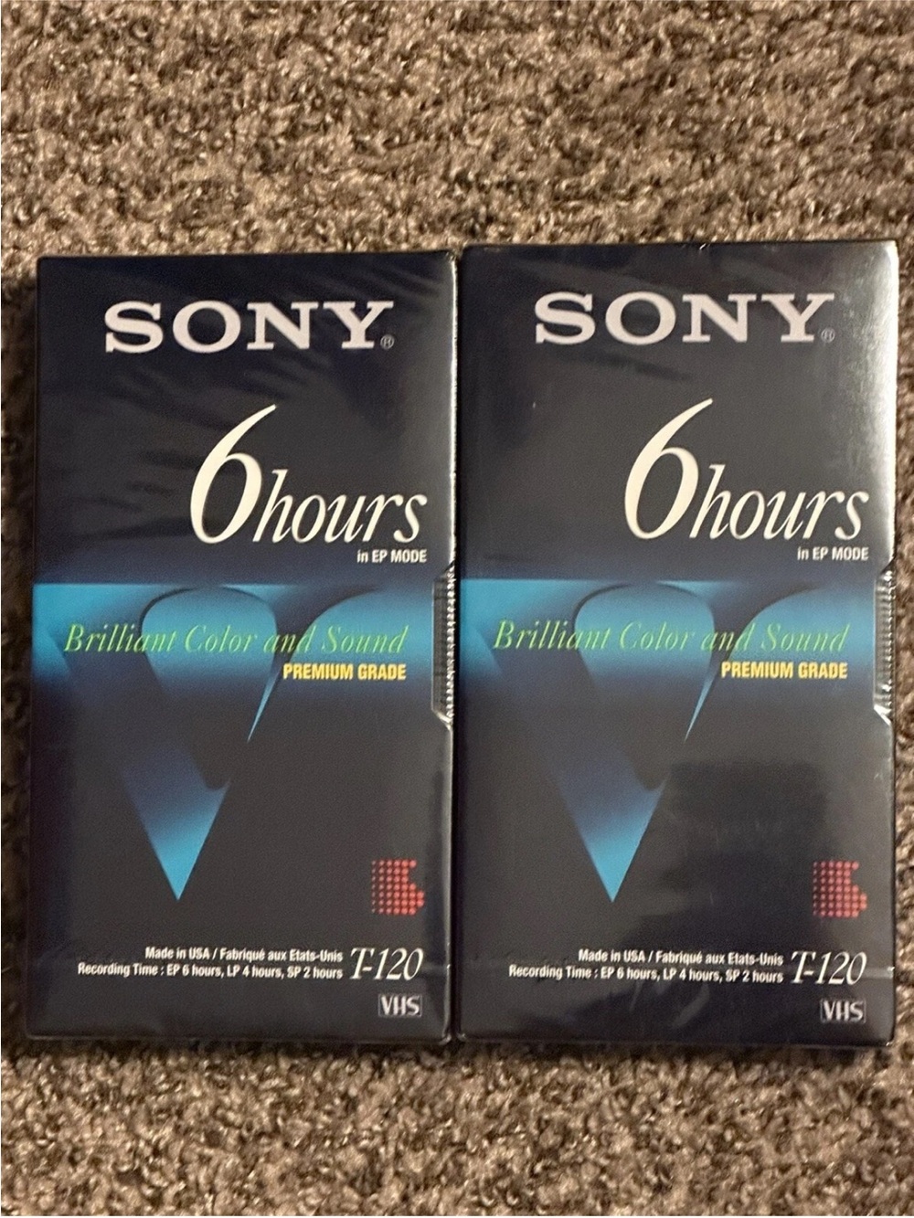 Sony Black VHS Packaging with Blue Accents